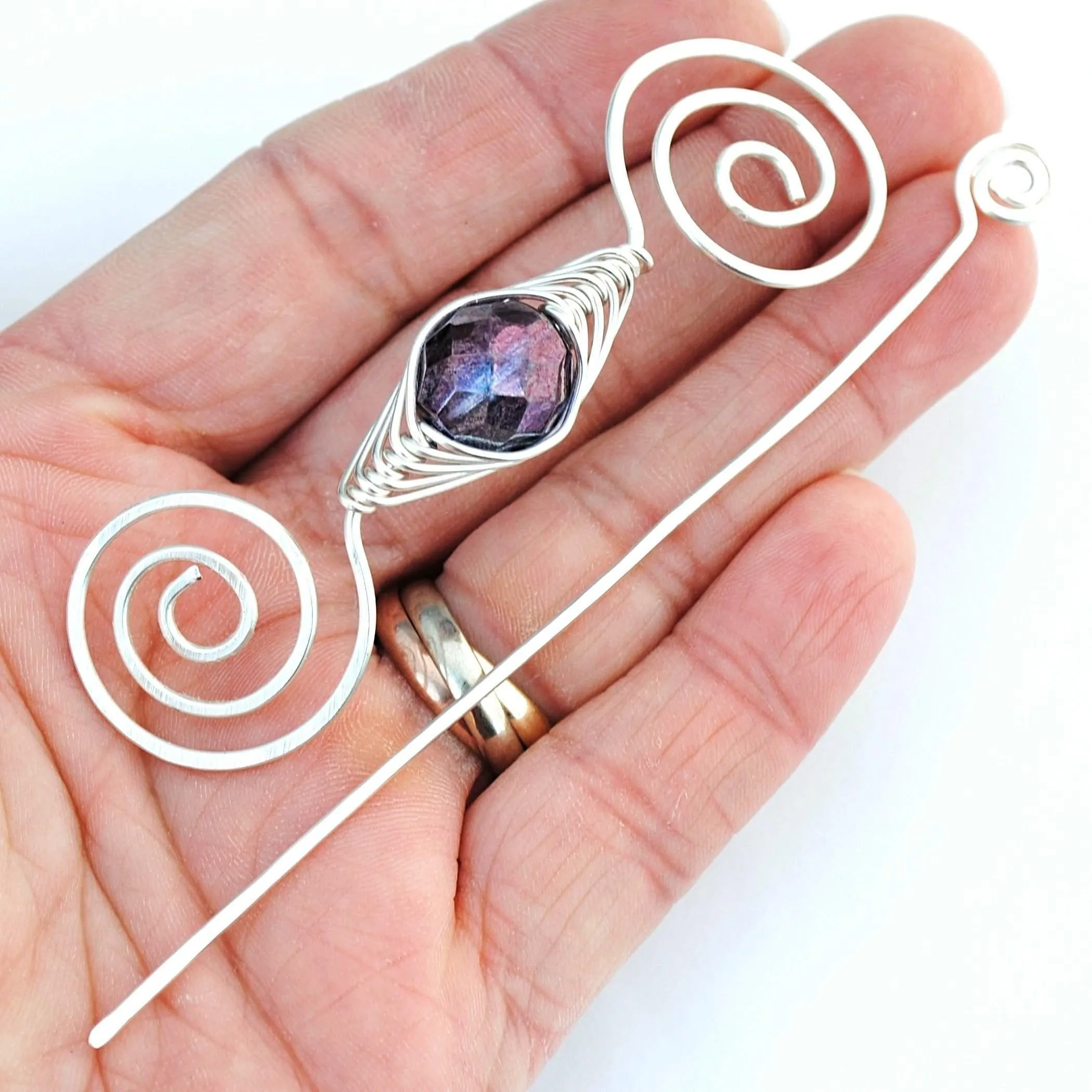 February Amethyst Shawl Pin - Silver Noteworthy Birthstone