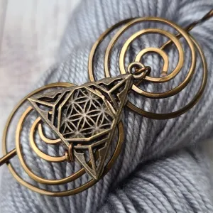 Filigree Triangle Shawl Pin - Charmed Vintage Bronze