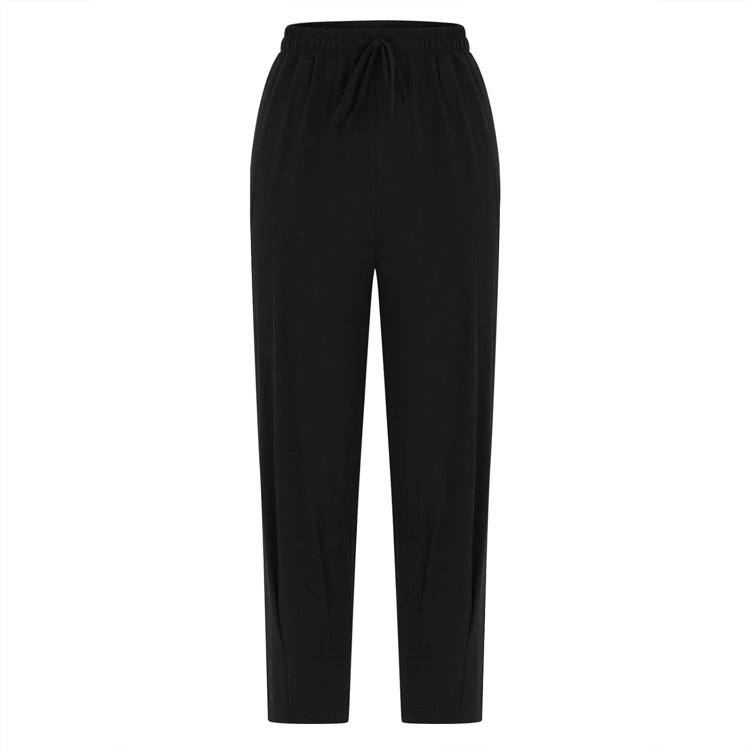 Firzero Womens Casual Pants for Summer Straight Leg Pants Elastic High Waist Flowy Trousers Comfy Loose Fit Beach Slacks