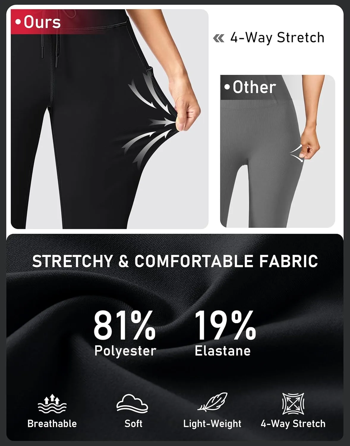 G Gradual Yoga Capri Pants for Women with Pockets High Waist Capris Leggings Tummy Control Straight Workout Summer Crop Pants
