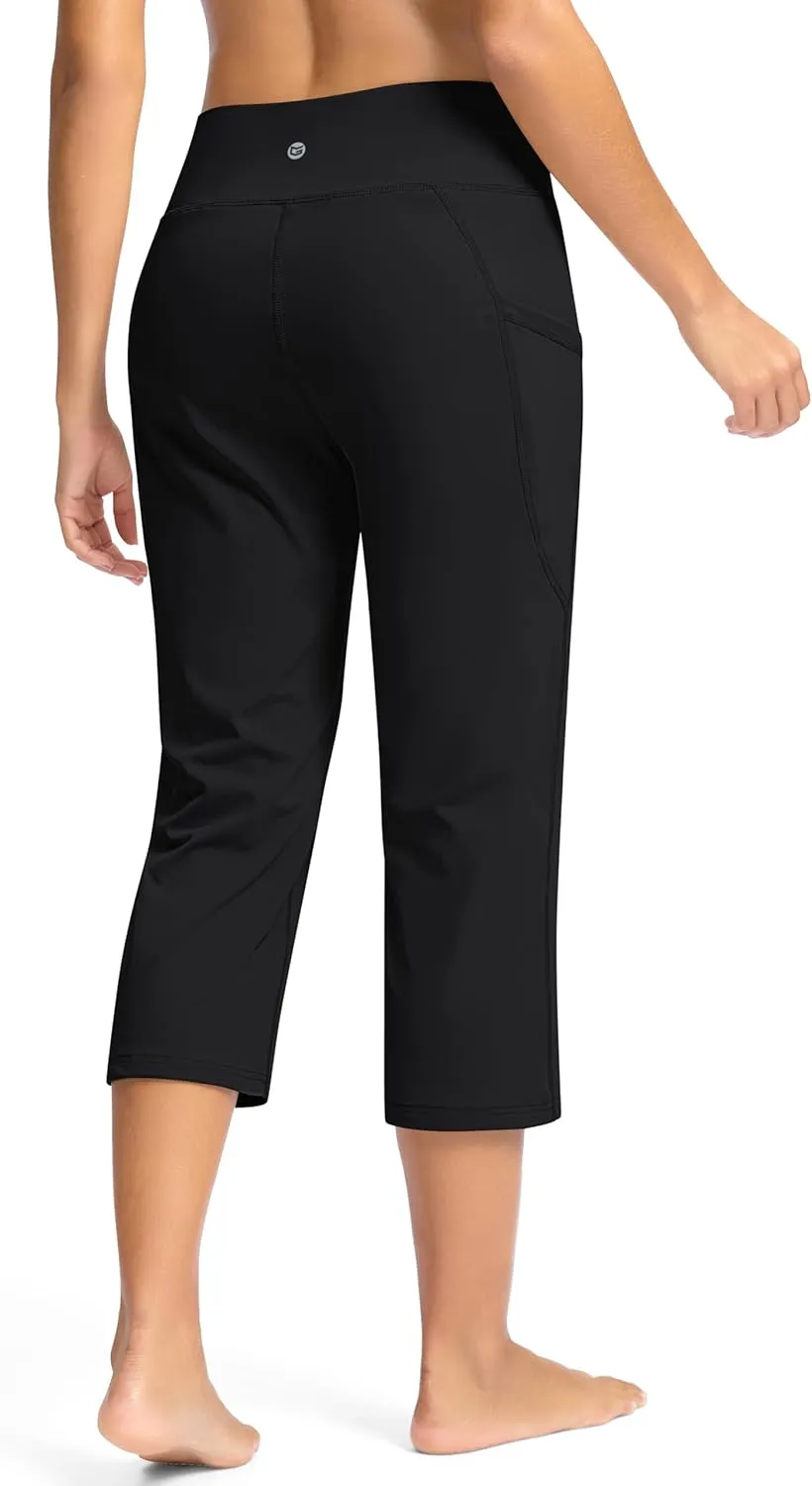 G Gradual Yoga Capri Pants for Women with Pockets High Waist Capris Leggings Tummy Control Straight Workout Summer Crop Pants
