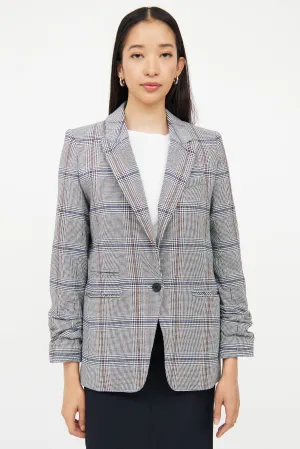 Grey & Multi Plaid Pocket Blazer