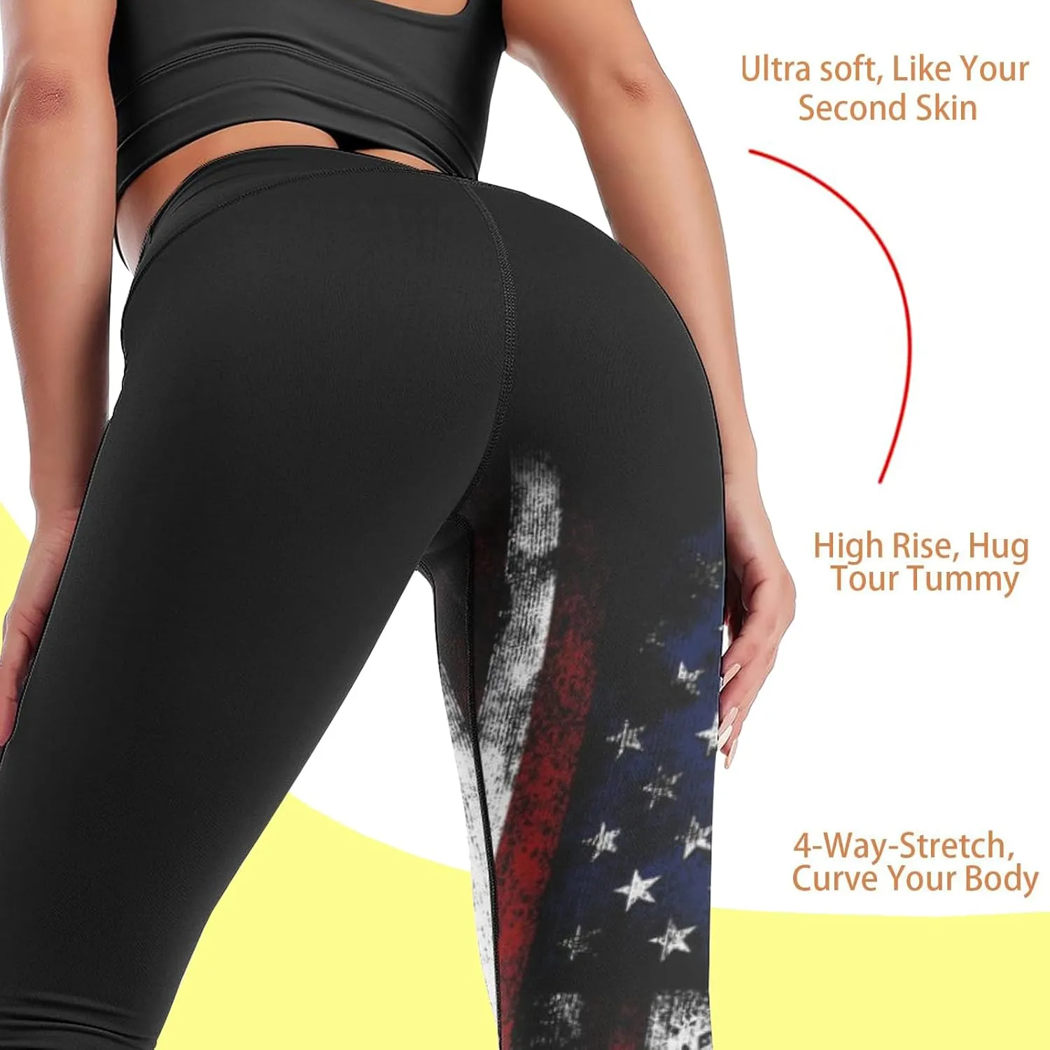 High Waisted Yoga Pants for Women Tummy Control 4 Way Stretch Running Workout Leggings Athletic Yoga Pants