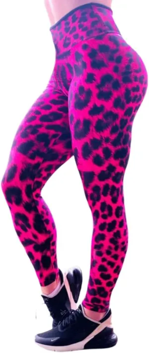 Hupplle Women's High Waisted Leopard Printed Leggings Tummy Control Tights Buttery Soft Workout Yoga Pants