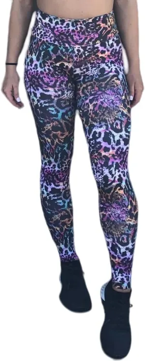 Hupplle Women's High Waisted Leopard Printed Leggings Tummy Control Tights Buttery Soft Workout Yoga Pants