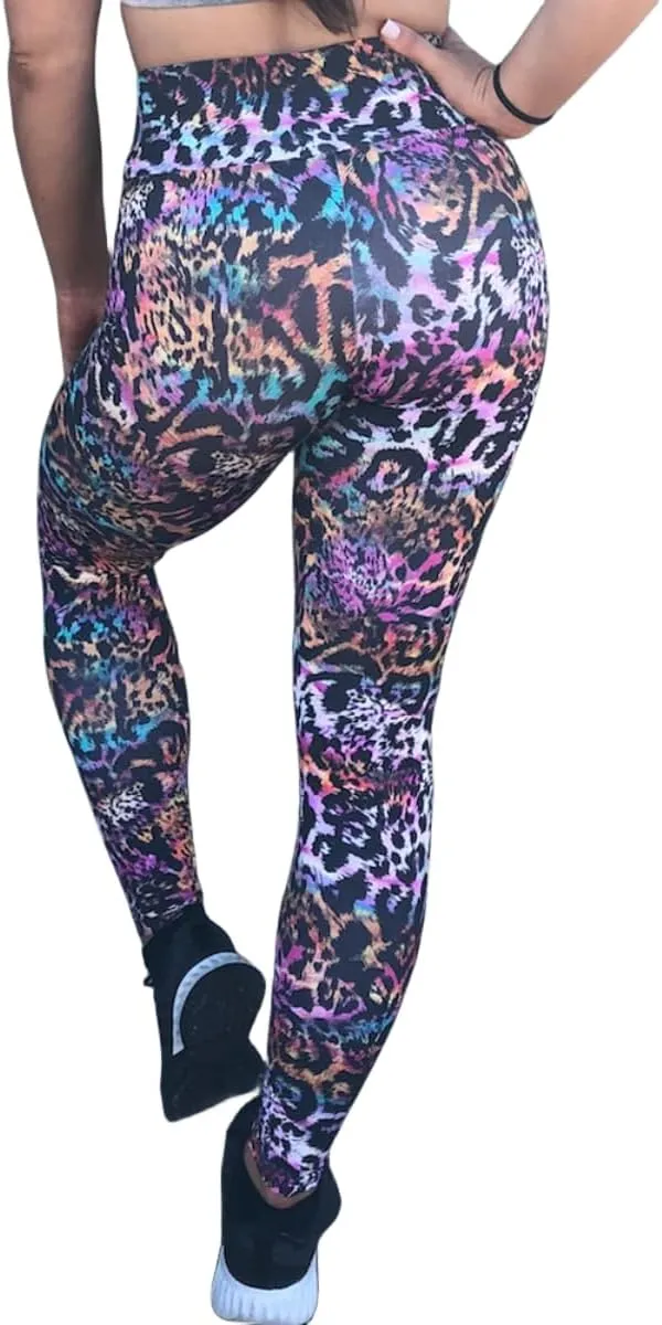 Hupplle Women's High Waisted Leopard Printed Leggings Tummy Control Tights Buttery Soft Workout Yoga Pants