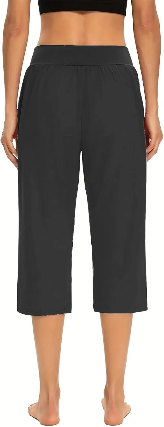 Hvyesh Capri Pants for Women Summer Business Casual Pull On Womens Capris with Pockets