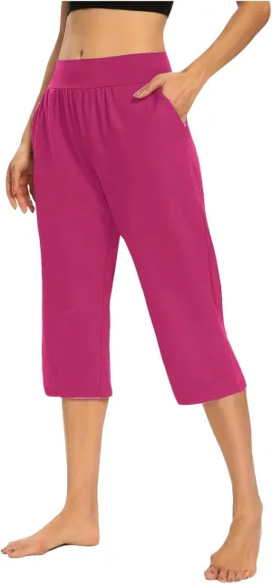 Hvyesh Capri Pants for Women Summer Business Casual Pull On Womens Capris with Pockets