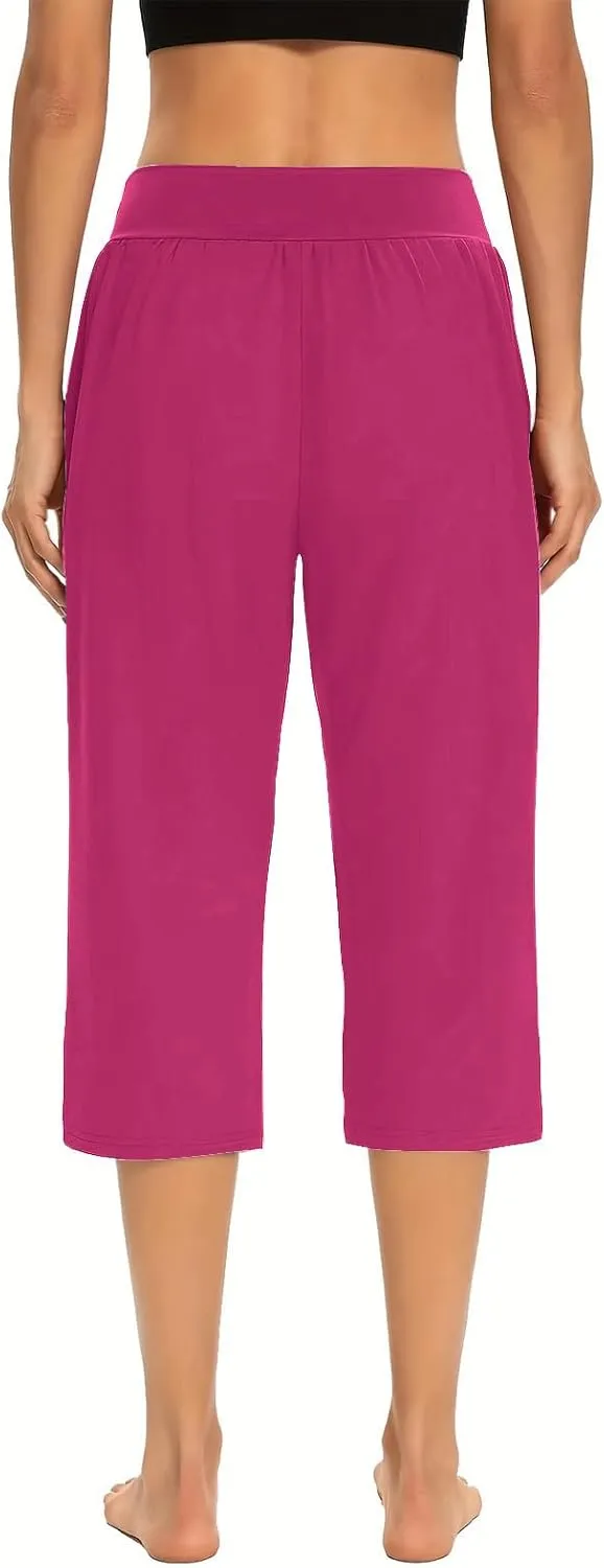 Hvyesh Capri Pants for Women Summer Business Casual Pull On Womens Capris with Pockets
