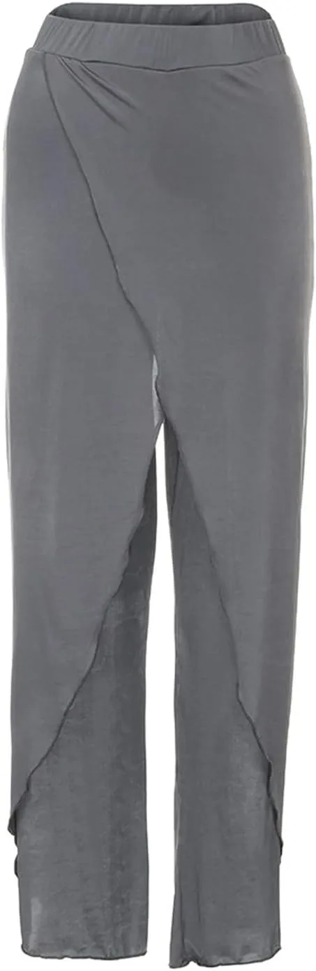 Hvyesh Wide Leg Pants for Women 2023 Summer Fashion High Waist Long Slit Flowy Flare Yoga Pant Plus Size Trousers