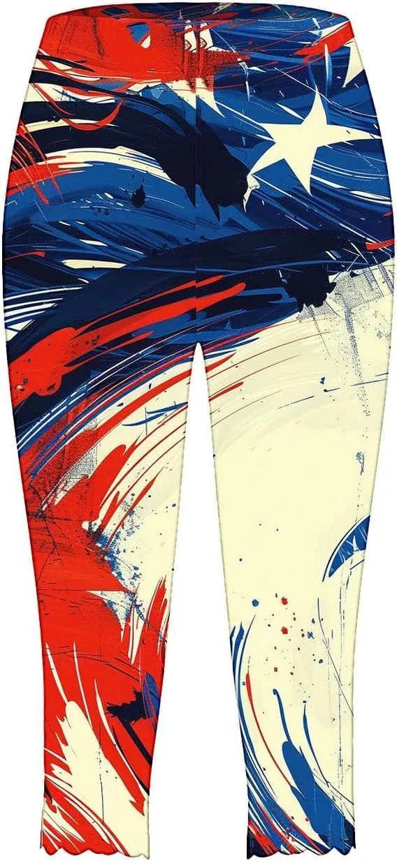 Hvyesh Womens Capris for Summer Clearance Capri Leggings for Women Stretchy Workout Yoga Casual Vacation Beach Pants
