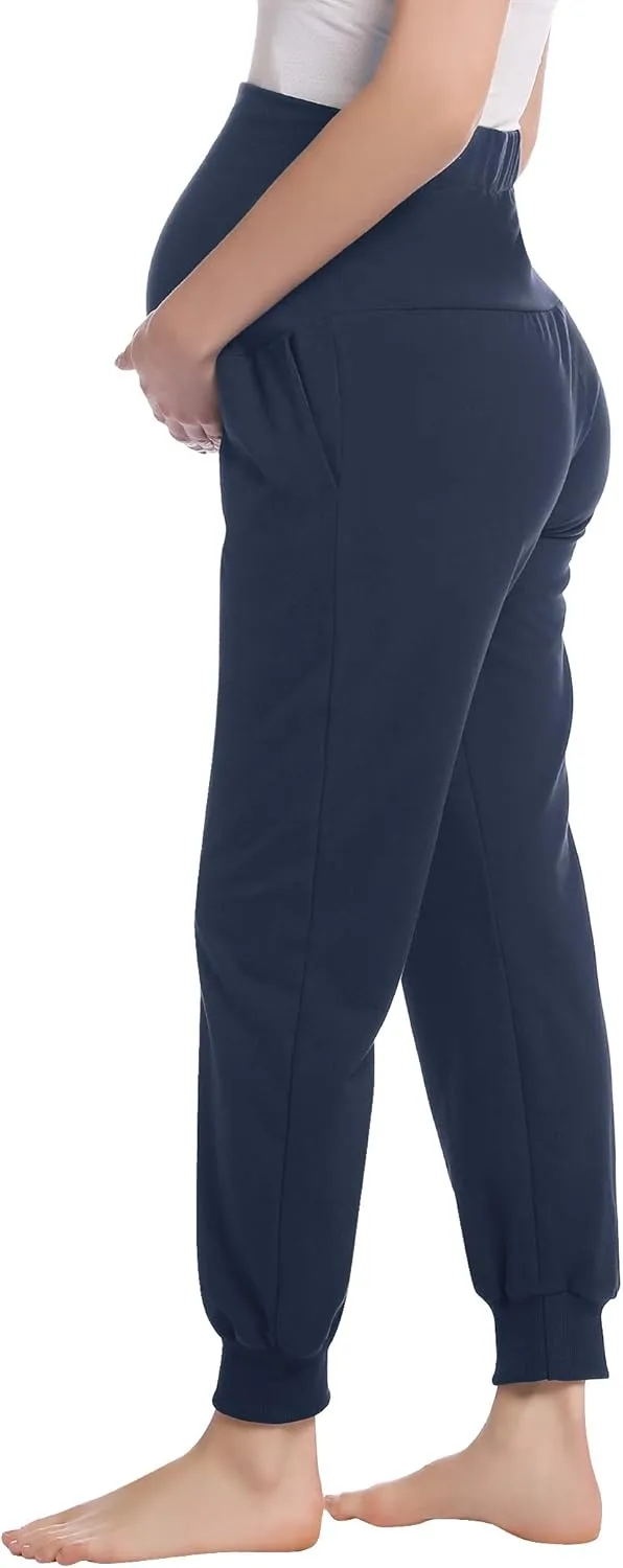 Joyaria Womens Maternity/Pregnancy Jogger Pants Over The Belly Sweatpants