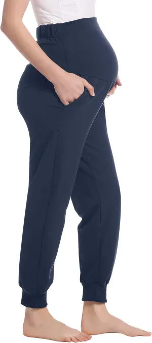 Joyaria Womens Maternity/Pregnancy Jogger Pants Over The Belly Sweatpants