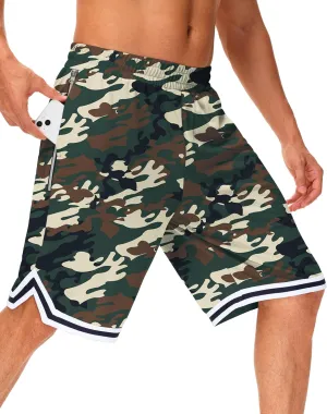 JWM Men's 11" Long Basketball Shorts - Below Knee Mesh Athletic Gym Workout Sport with Zip Pockets Quick Dry Lightweight