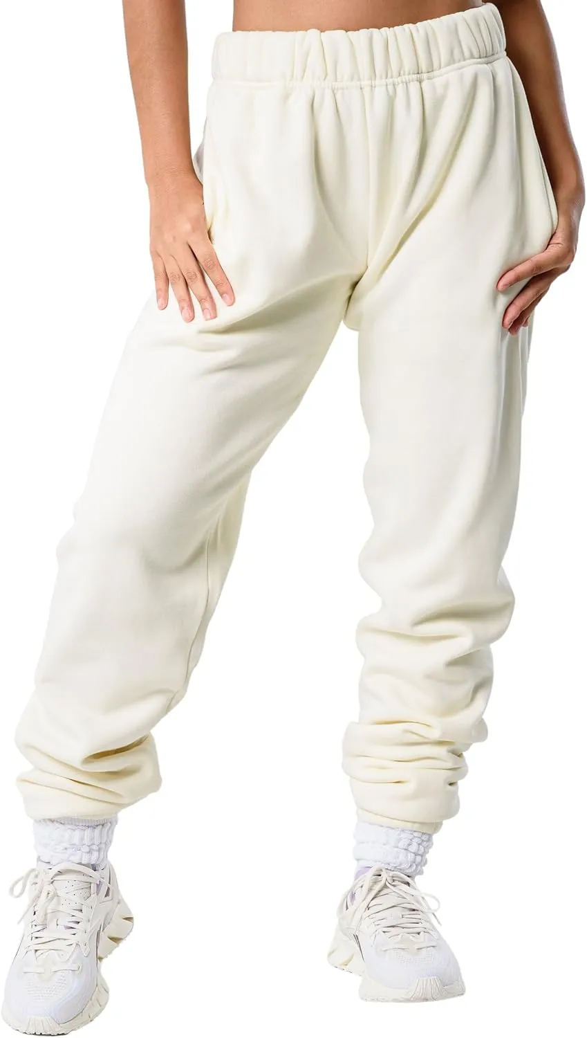 Kamo Fitness CozyTec High-Waisted Sweatpants for Women Baggy: Comfy Lounge Pants with Pockets Crafted from Soft Thick Fleece