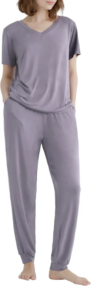 Latuza Women's Viscose Jogger Pants Lounge Pajamas Set