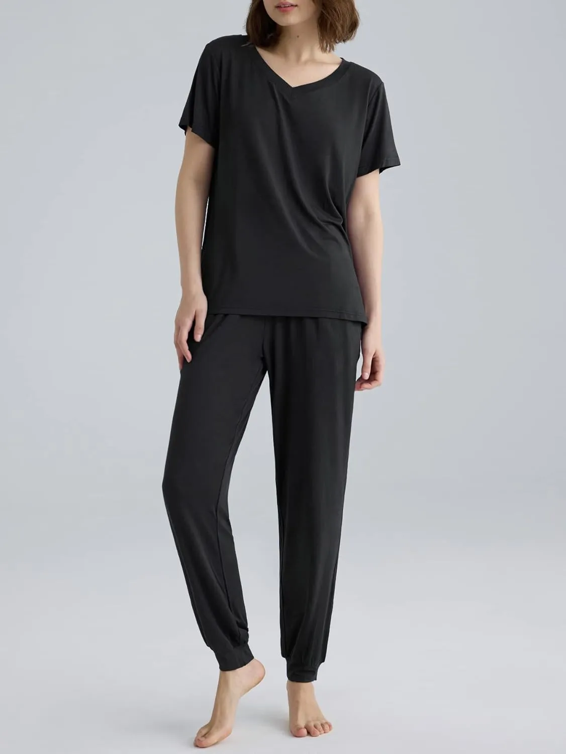 Latuza Women's Viscose Jogger Pants Lounge Pajamas Set