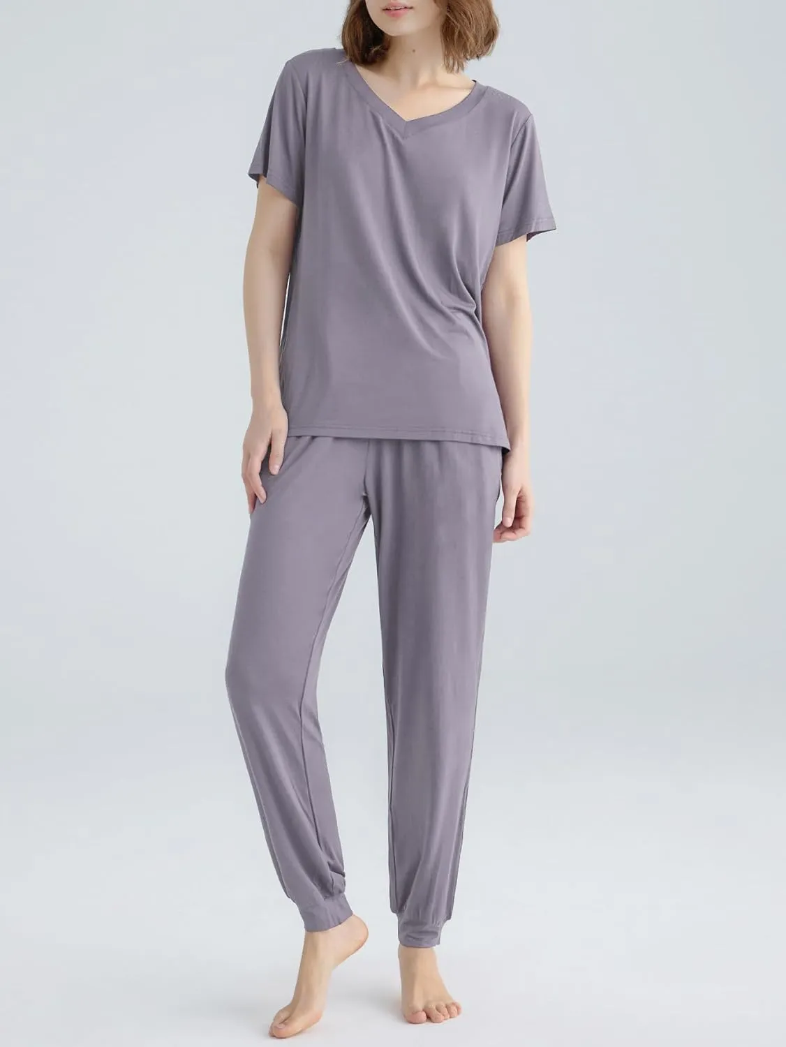 Latuza Women's Viscose Jogger Pants Lounge Pajamas Set
