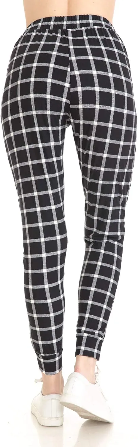 Leggings Depot Premium Women's Joggers Popular Print High Waist Track Pants(S-XL) BAT2