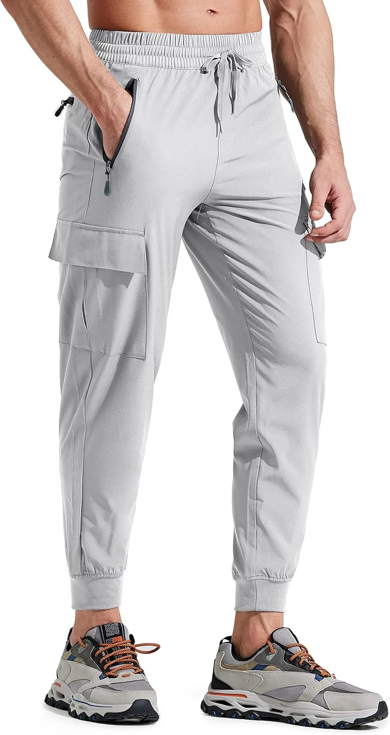 Libin Men's Lightweight Joggers Quick Dry Cargo Hiking Pants Track Running Workout Athletic Travel Casual Outdoor