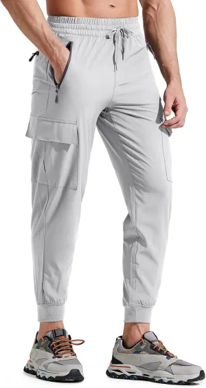 Libin Men's Lightweight Joggers Quick Dry Cargo Hiking Pants Track Running Workout Athletic Travel Casual Outdoor