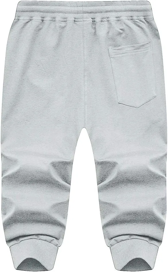 MAGNIVIT Men's 3/4 Jogger Capri Pants Workout Gym Below Knee Shorts Zipper Pockets Jogger Sweatpant Capris for Men