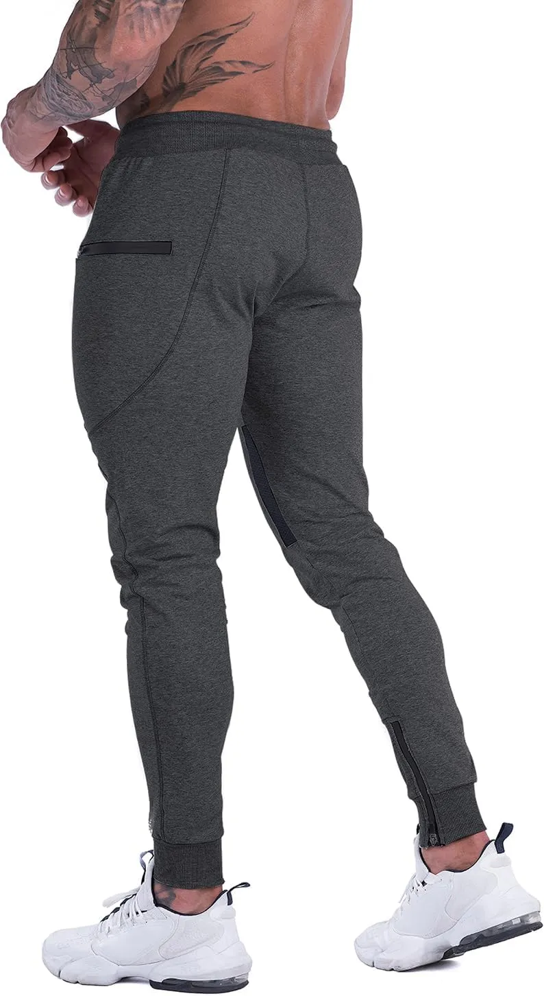 MAIKANONG Mens Joggers Pants Tapered Sweatpants Casual Gym Training Workout Pants Slim Track Pant with Zipper Pockets