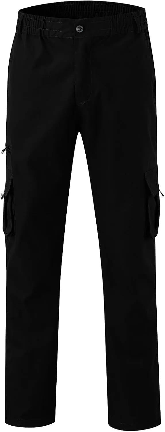 Men's Cargo Pants Straight Leg Hiking Joggers Lightweight Loose Pants Outdoor Streetwear Trousers with Pocket