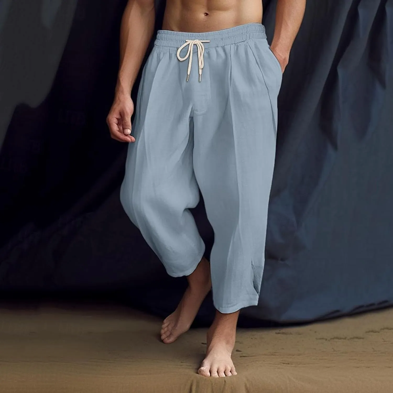 Men's Fashion Pants Baggy Wide Straight Leg Joggers Loose Fit Workout Pants Leisure and Daily Wear Trousers