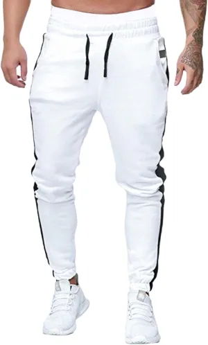 Mens Heavyweight Fleece Marled Stretch Elastic Waist Drawstring Cargo Workout Jogger Sport Basic Trousers Sweatpants