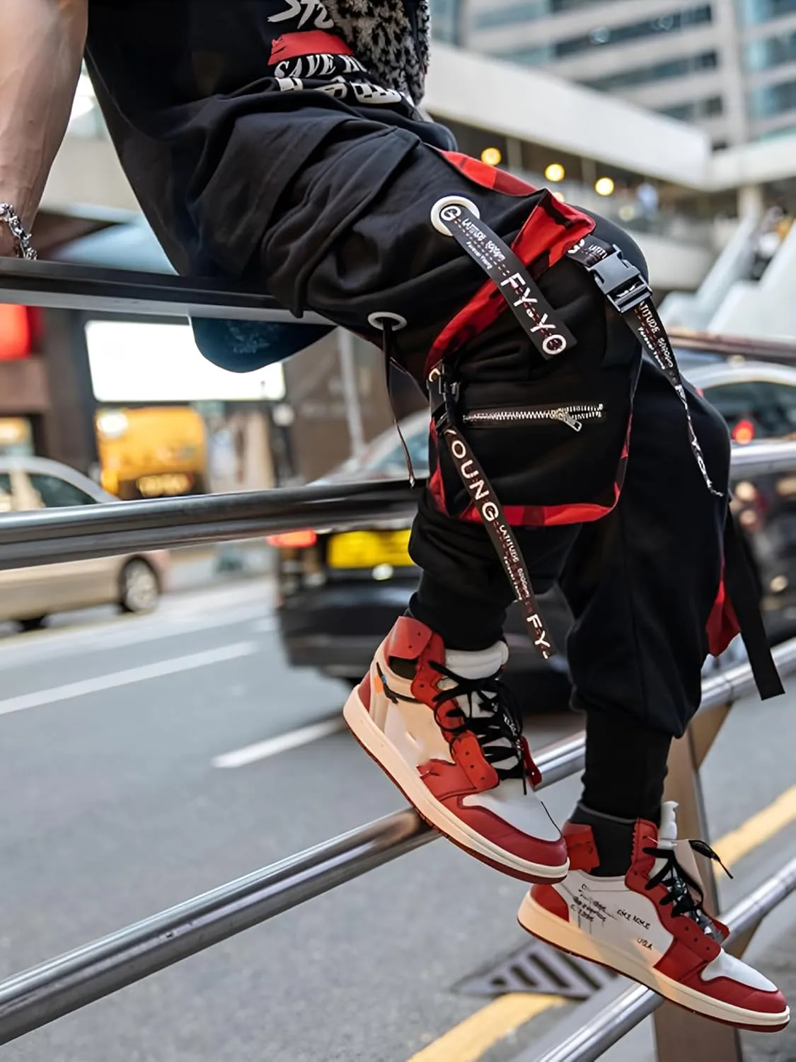 Men's Joggers Punk Cargo Baggy Techwear Hip Hop Harem Streetwear Tactical Track Pants