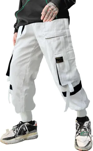 Men's Joggers Punk Cargo Baggy Techwear Hip Hop Harem Streetwear Tactical Track Pants