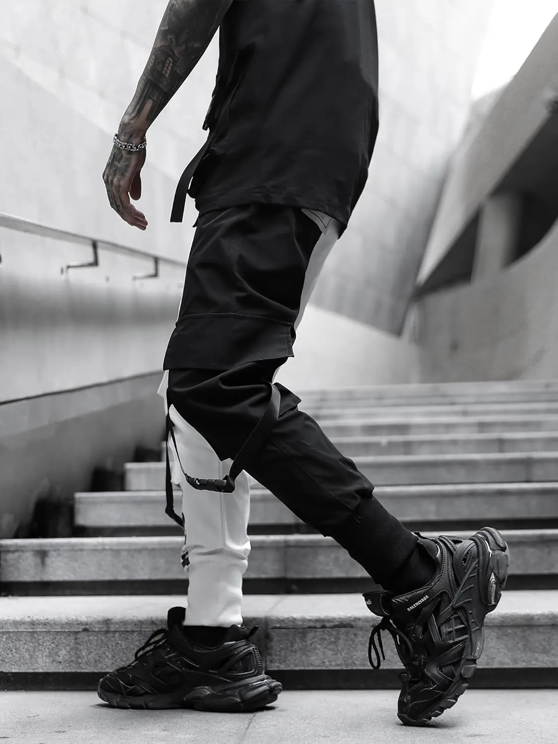 Men's Joggers Punk Cargo Baggy Techwear Hip Hop Harem Streetwear Tactical Track Pants