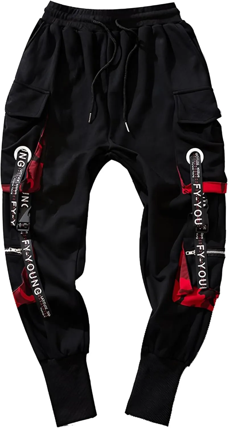 Men's Joggers Punk Cargo Baggy Techwear Hip Hop Harem Streetwear Tactical Track Pants