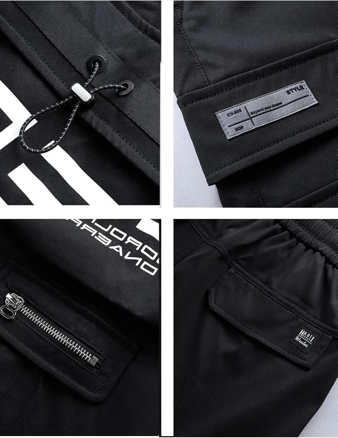 Men's Joggers Punk Cargo Baggy Techwear Hip Hop Harem Streetwear Tactical Track Pants