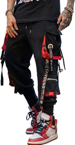 Men's Joggers Punk Cargo Baggy Techwear Hip Hop Harem Streetwear Tactical Track Pants