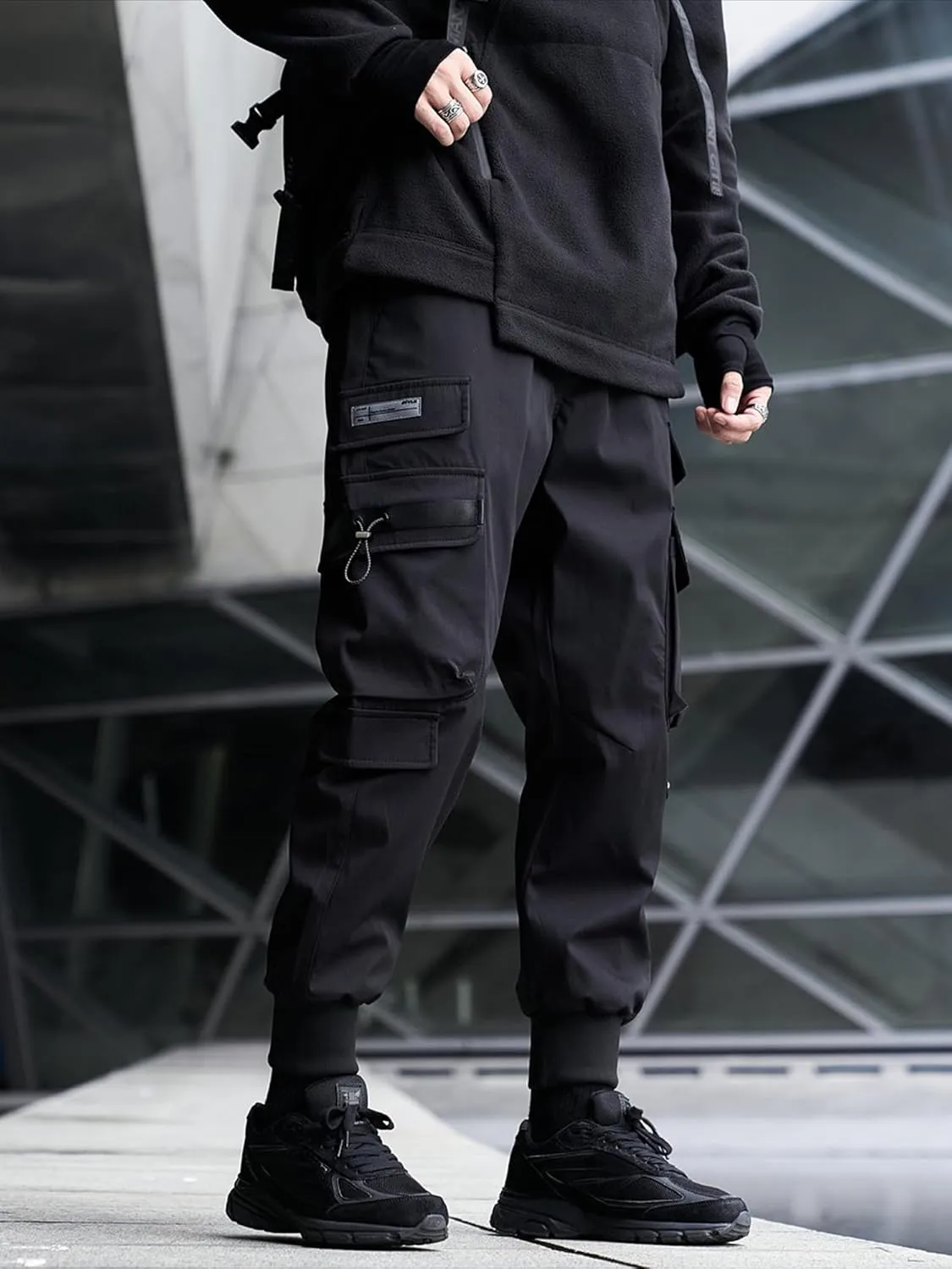 Men's Joggers Punk Cargo Baggy Techwear Hip Hop Harem Streetwear Tactical Track Pants
