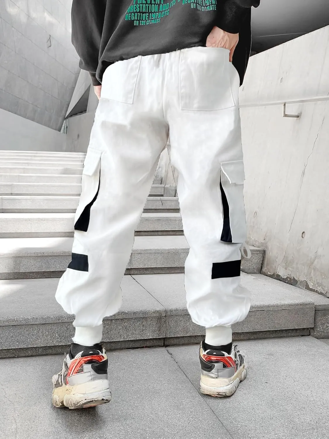 Men's Joggers Punk Cargo Baggy Techwear Hip Hop Harem Streetwear Tactical Track Pants