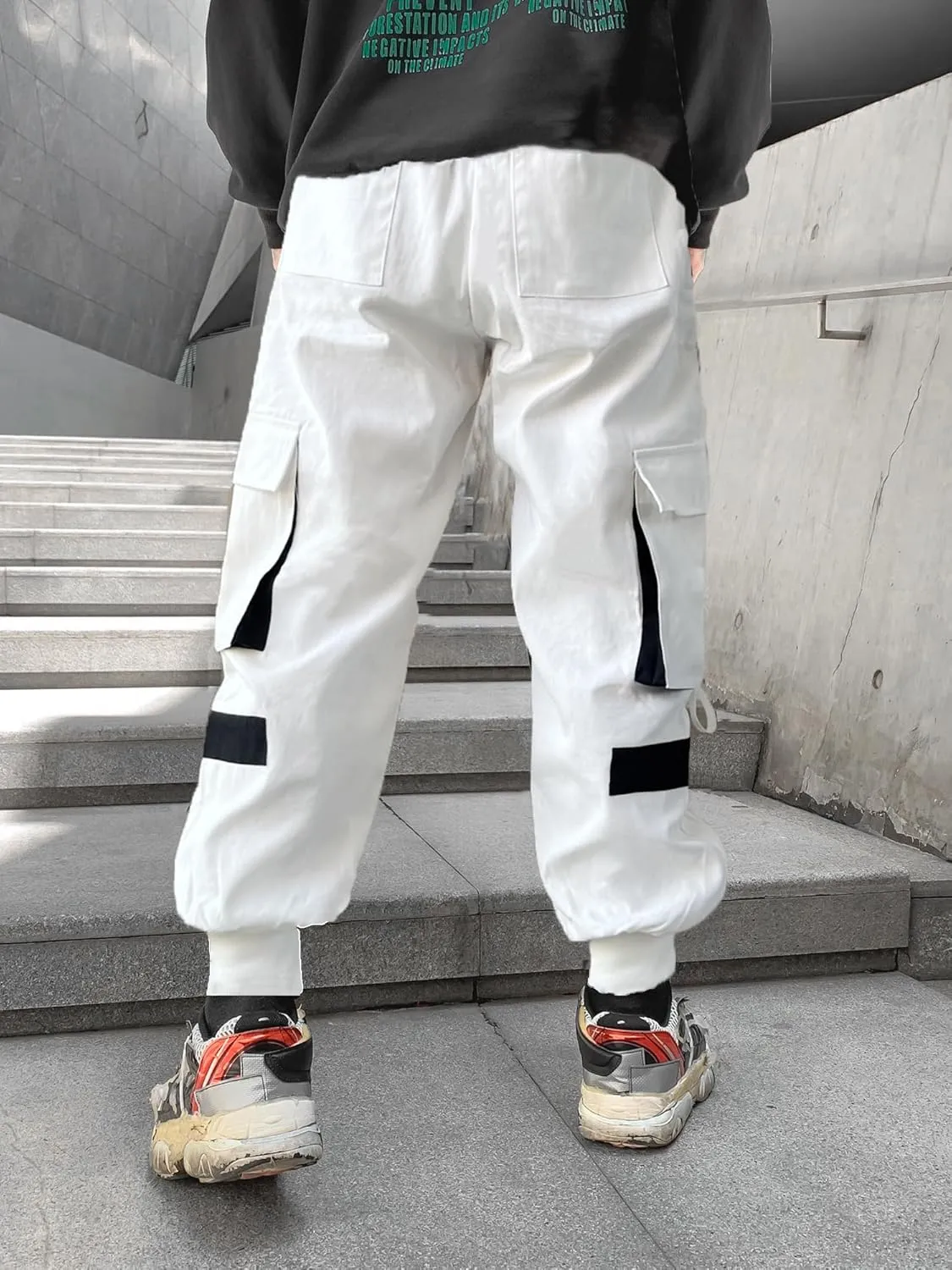 Men's Joggers Punk Cargo Baggy Techwear Hip Hop Harem Streetwear Tactical Track Pants