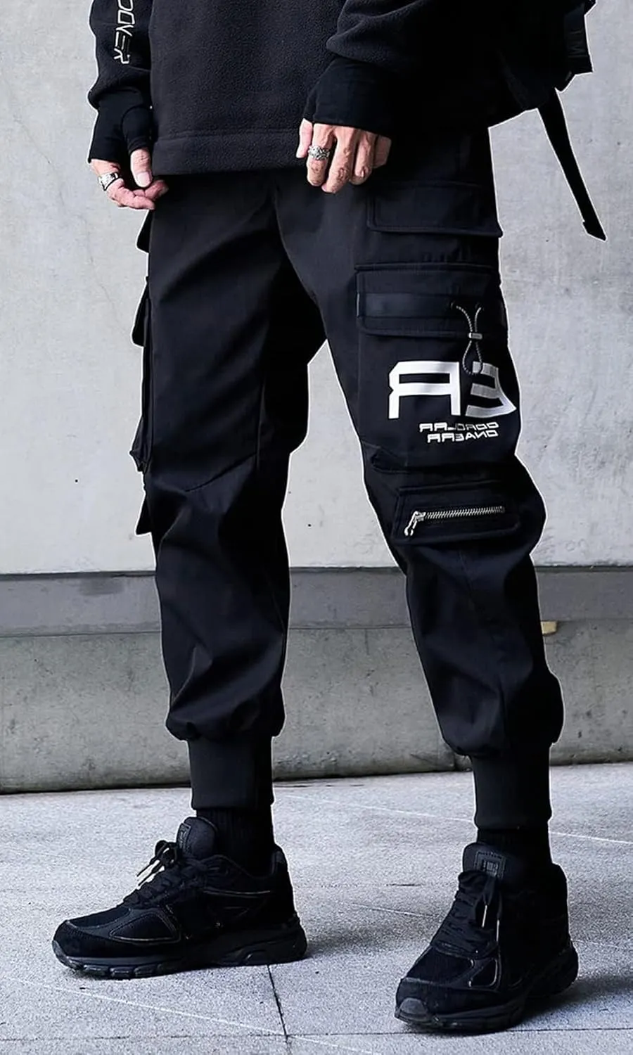 Men's Joggers Punk Cargo Baggy Techwear Hip Hop Harem Streetwear Tactical Track Pants