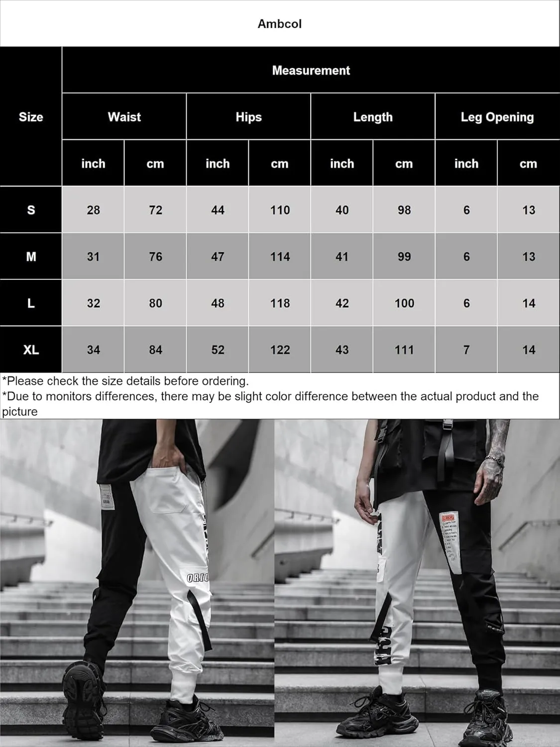 Men's Joggers Punk Cargo Baggy Techwear Hip Hop Harem Streetwear Tactical Track Pants