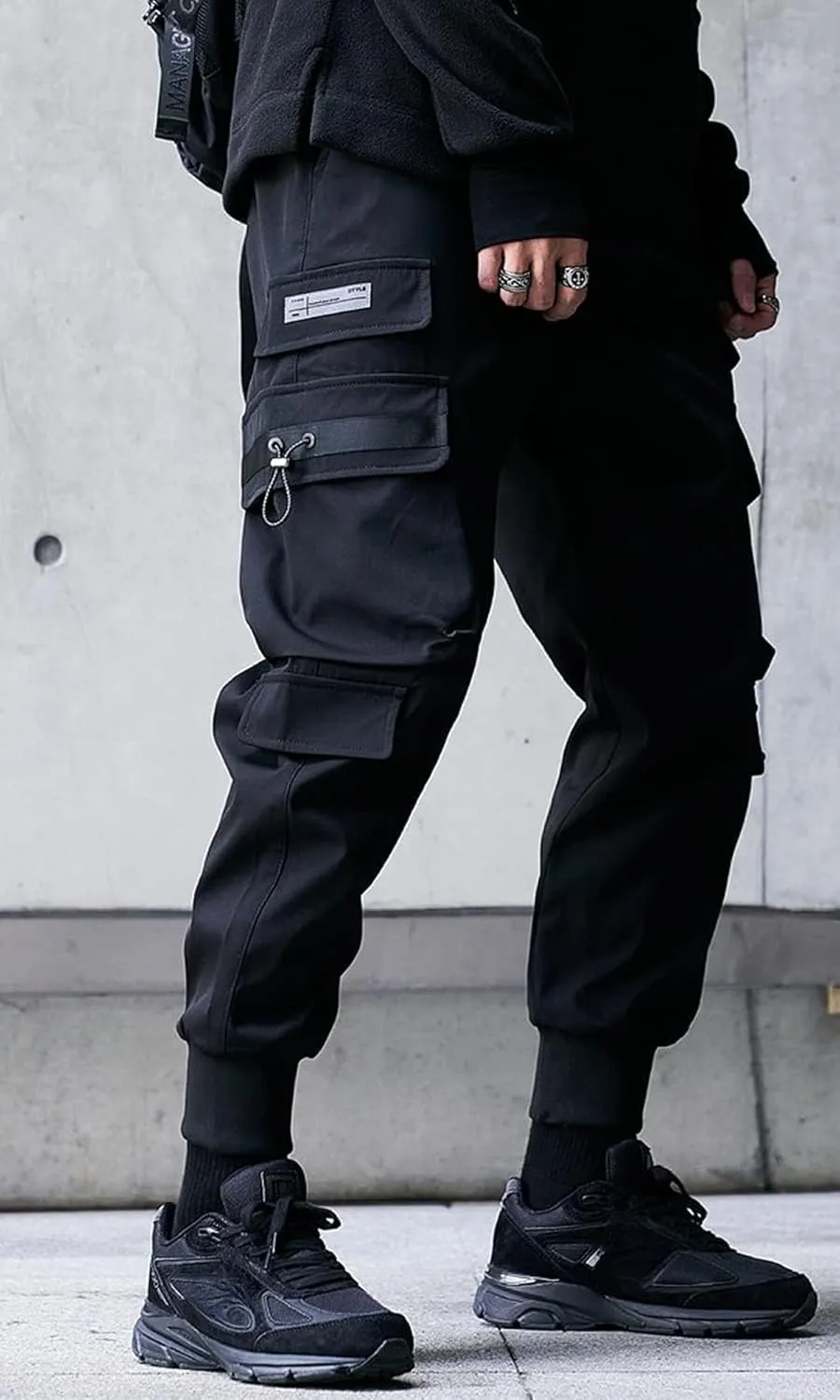 Men's Joggers Punk Cargo Baggy Techwear Hip Hop Harem Streetwear Tactical Track Pants