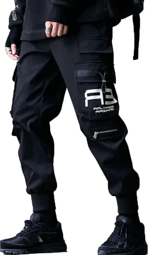 Men's Joggers Punk Cargo Baggy Techwear Hip Hop Harem Streetwear Tactical Track Pants