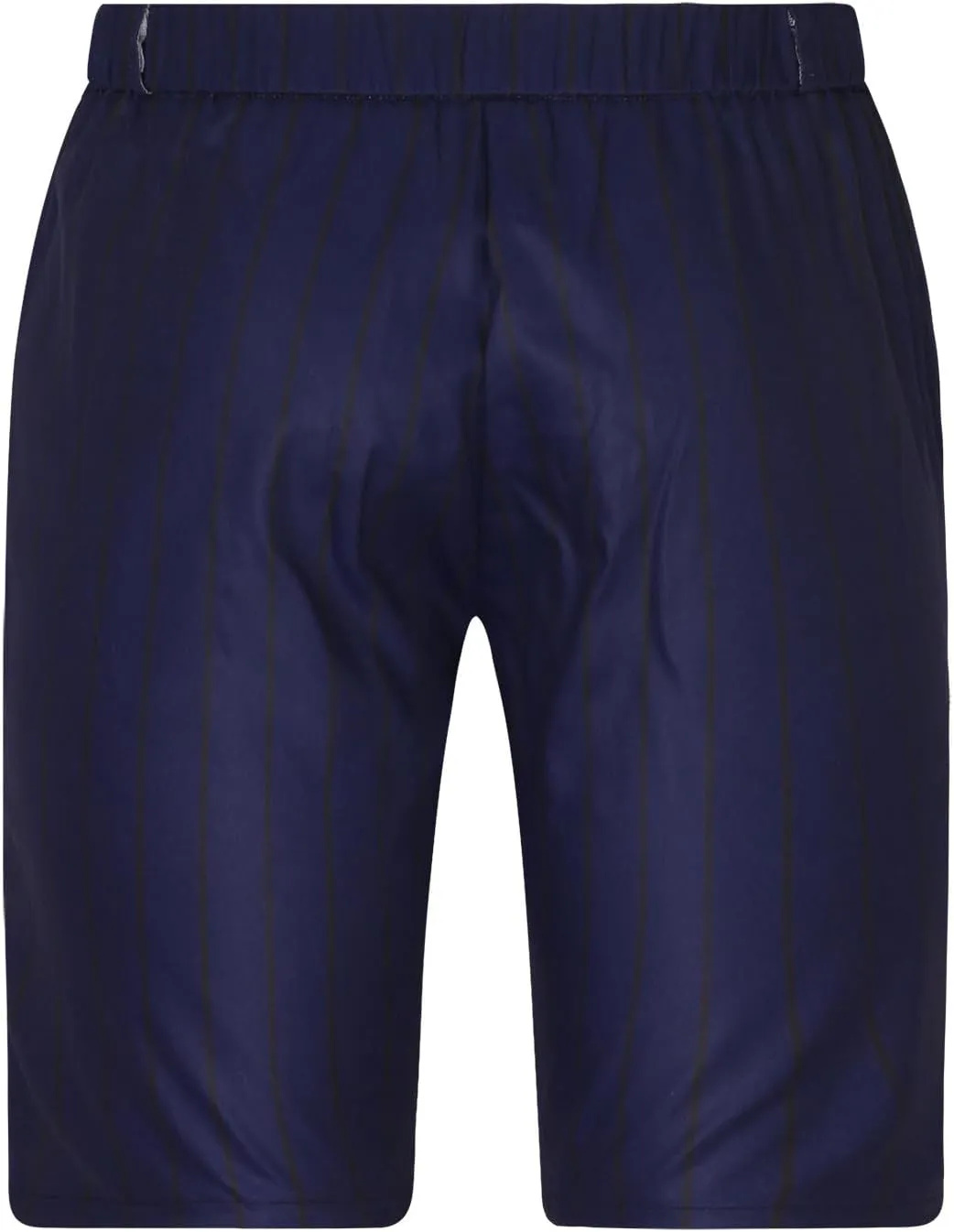 Mens Shorts Striped 9 Inch Work Golf Pants Slim Fit Elastic Waist Knee Length Button Trousers Streetwear