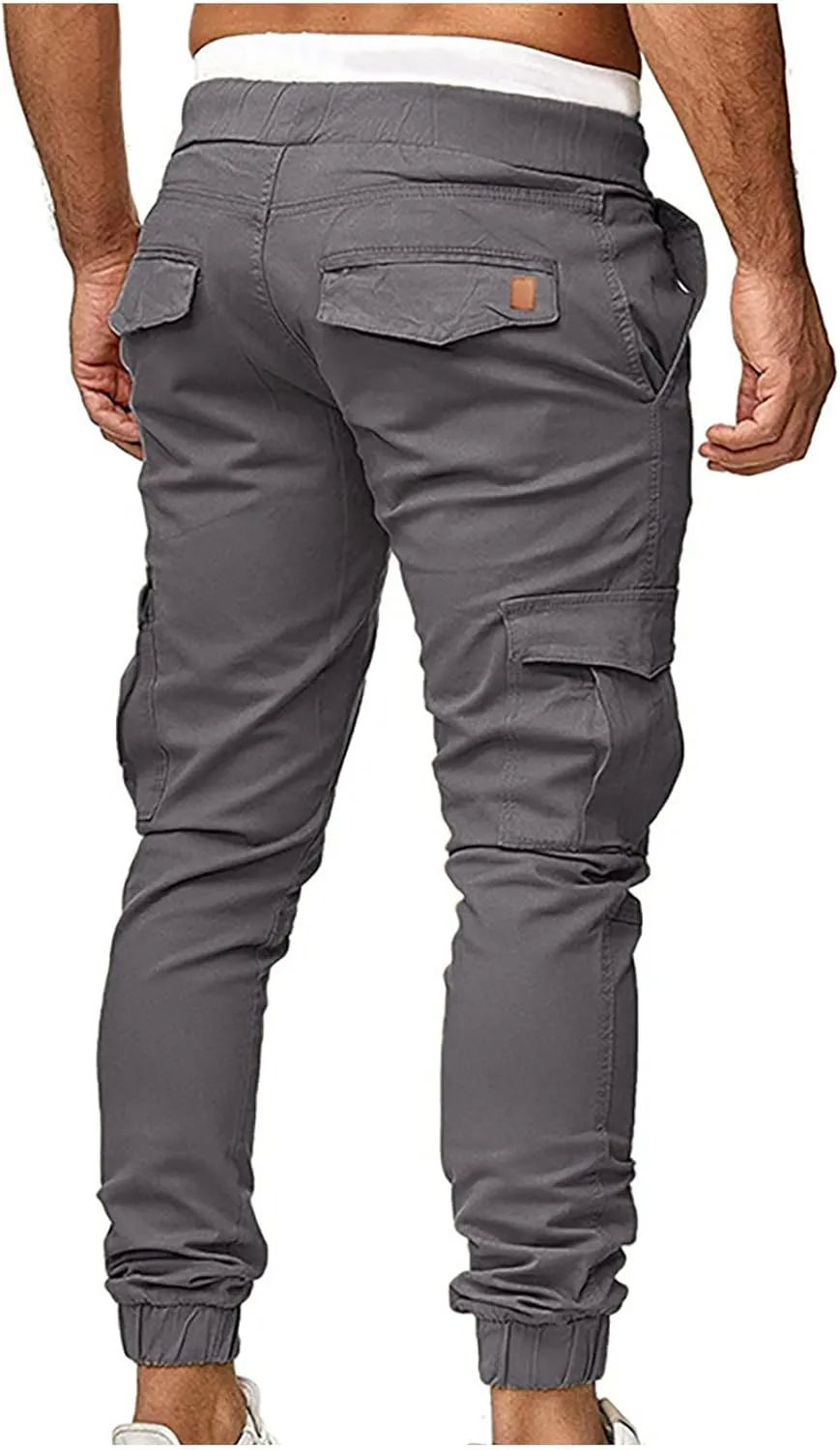 Men's Slim Fit Cargo Pants Stretch Comfy Drawstring Sweatpants Casual Workout Chinos Pants Fashion Work and Travel Pants