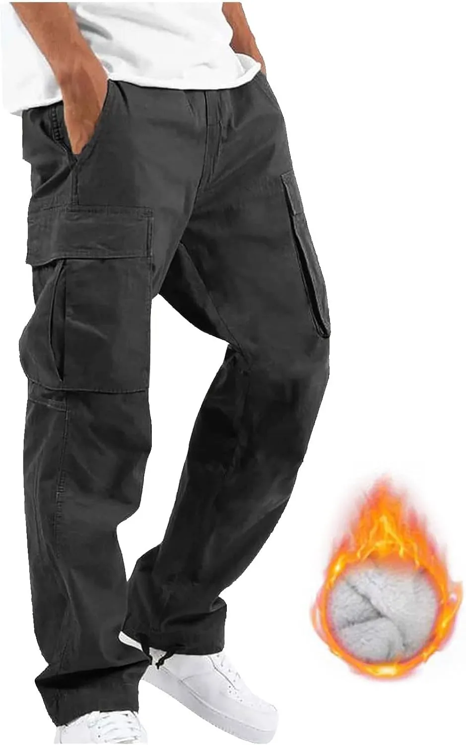 Mens Sweatpants with Pockets with Pockets Fleece Cargo Sweatpants Streetwear Hip Hop Pants Cargo Pants Joggers Casual