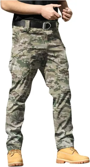 Men's Tactical Cargo Pants Hiking Joggers Running Workout Gym Track Golf Pants Summer Lightweight Trousers