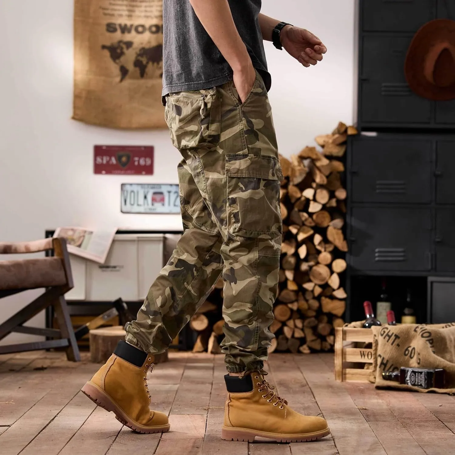 Men's Tactical Pants Hiking Cargo Pants Lightweight Work Pant Trousers Outdoor Running Hiking Joggers