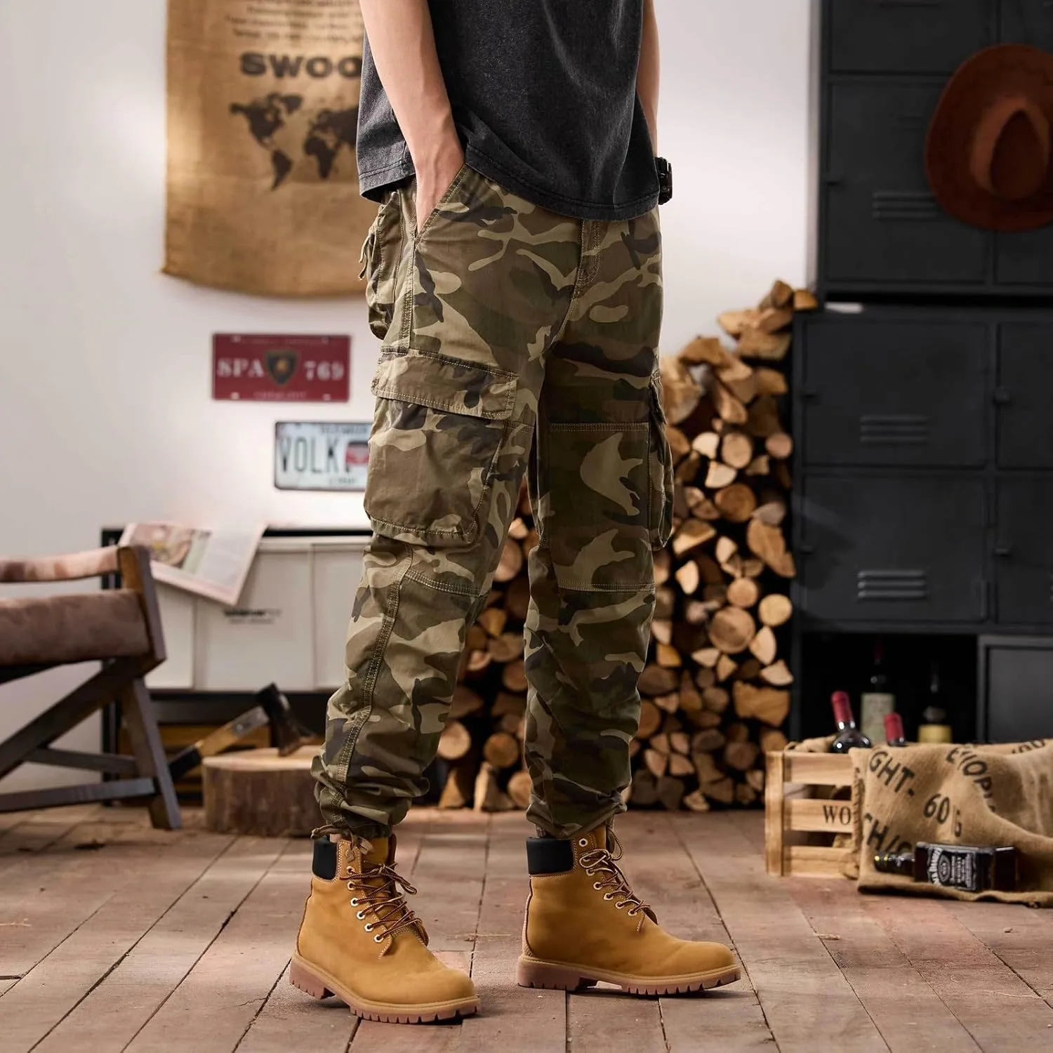 Men's Tactical Pants Hiking Cargo Pants Lightweight Work Pant Trousers Outdoor Running Hiking Joggers