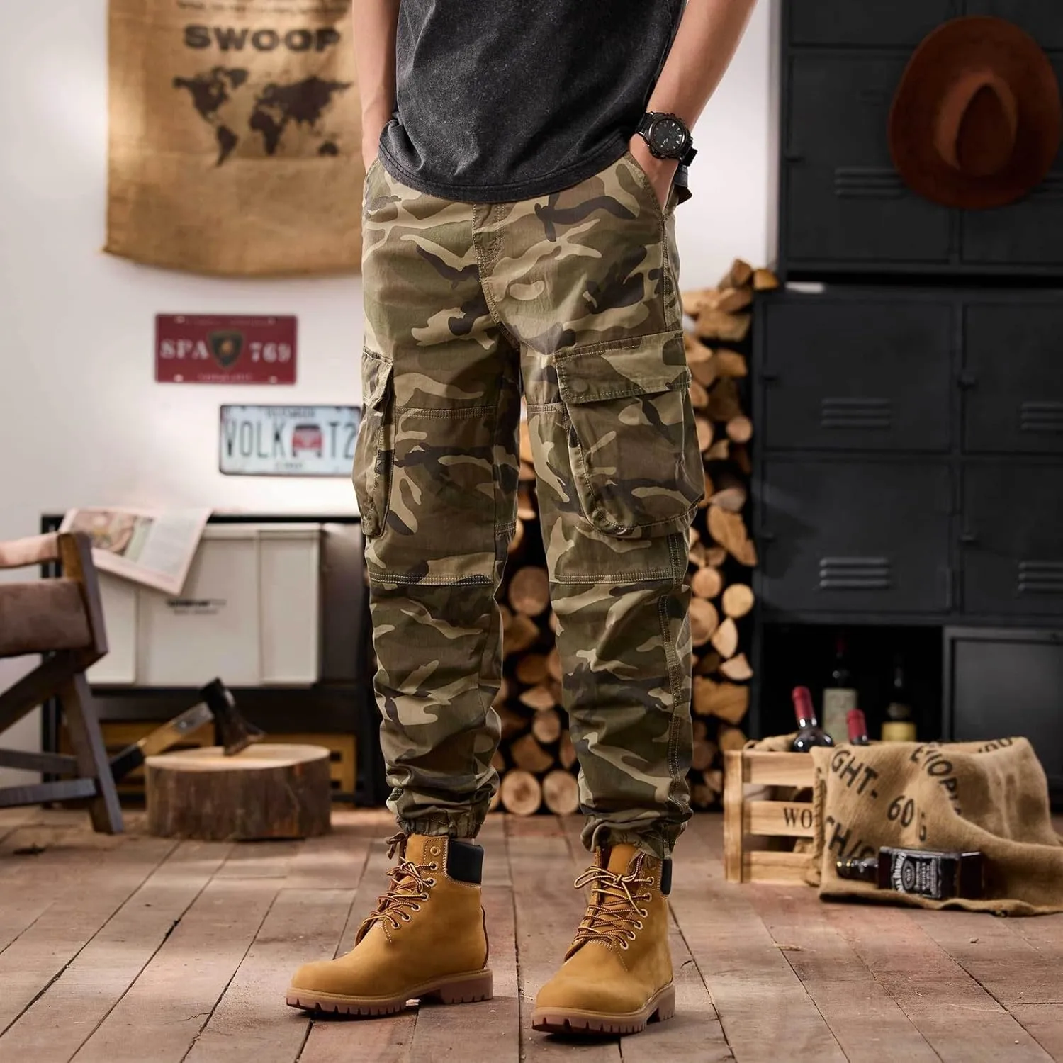 Men's Tactical Pants Ripstop Cargo Pants Lightweight Work Hiking Outdoor Trousers Pockets Fishing Military Pants